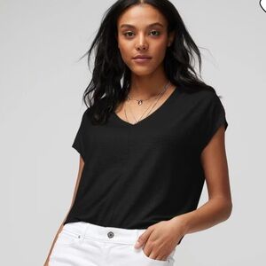 WHBM Classic Black V-Neck Women's Top